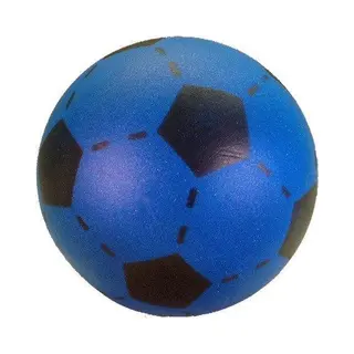 Merkloos Softbal Foam - Voetbal Print - Blauw - Zacht - Diameter 20 Cm - Speelgoed Ballen