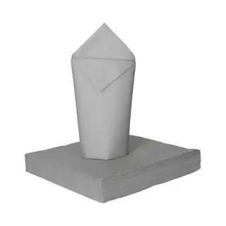 Givi Italia Feestelijke Servetten - 20x - Zilver - 3 Laags - 33 X 33 Cm