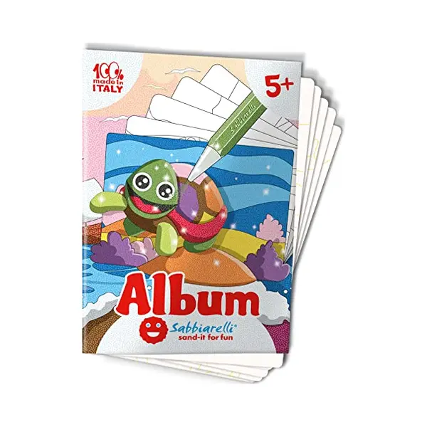 Sabbiarelli Sand-it For Fun - Album Das Meer, 5 Selbstklebende A5-Blätter Für Sand Art Mit 5 Motiven Zum Ausmalen Mit Farbsand (Nicht Enthalten) - thumbnail