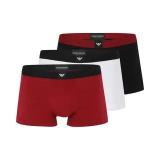 Emporio Armani Boxershorts Donkerrood / Zwart / Wit