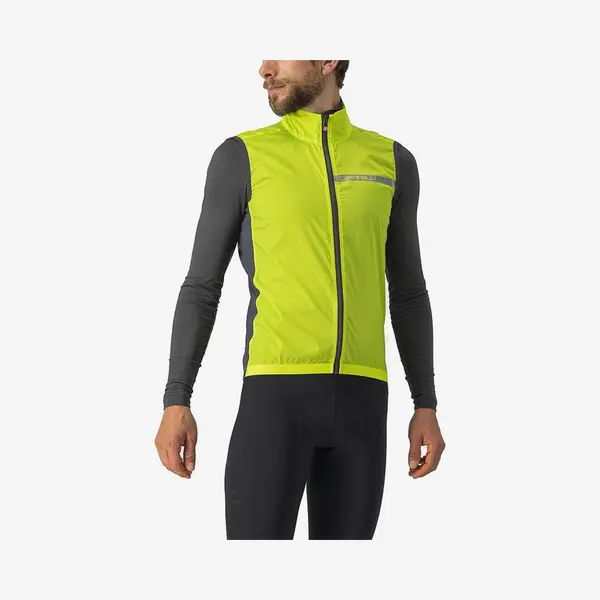 Castelli Squadra Stretch Windweste Limettengrün/grau - S thumbnail