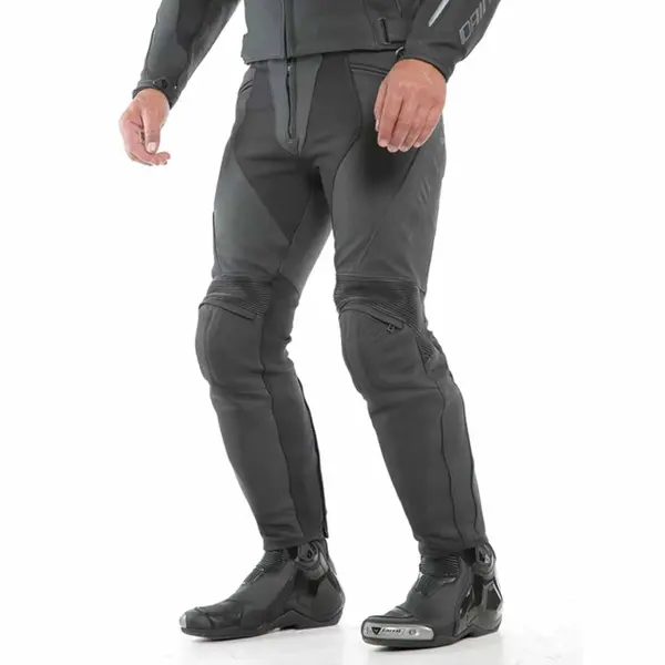 Dainese Pony 3 Black Matt Leather Motorcycle Pants 56 - Maat - Broek thumbnail