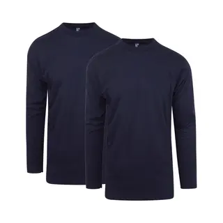 Alan Red Virginia T-Shirt Ronde Hals Dubbel Pak Marine, Effen