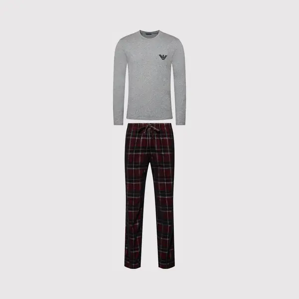 Emporio Armani Flannel X-Mas Edition Mannen Pyjamaset - Marine Check - Maat L thumbnail