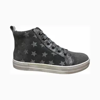 Naturino Sterren Rits Veter Hoge Lederen Sneaker Rave Grijs Mt 31