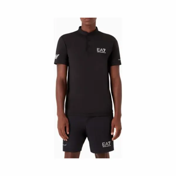 EA7 Für Herren. 8NPT21_PJEMZ Polo Ventus7 M Serafino Schwarz (M), Sportlich, Tennis/Padel, Polyamid, Kurzarm thumbnail