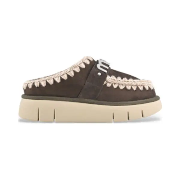 Mou Für Damen. Mu.FW531001A Braune Bounce Leder Clogs (40), Wohnung, Keine, Lässig thumbnail