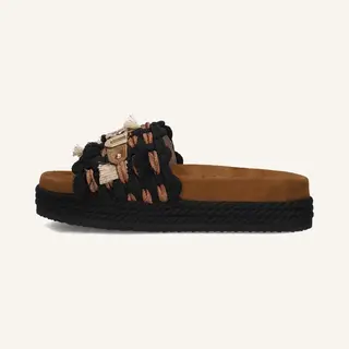 Mou For Woman. Mu.SW451008K Black Monoband Sandals (36), 1 To 3 Cm, None, Casual