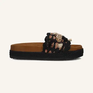 Mou For Woman. Mu.SW451008K Black Monoband Sandals (39), 1 To 3 Cm, None, Casual