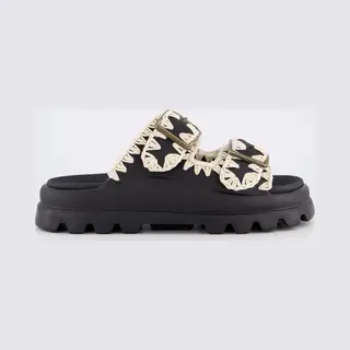 Mou For Woman. Mu.SW661001N Eva One-piece Slide Two-buckles (37), Black, 1 To 3 Cm, Casual