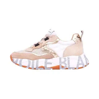 Voile Blanche For Woman. 2017475 Leather Sneakers Club105 Beige, Golden (39), 3 To 5 Cm, Laces, Casual