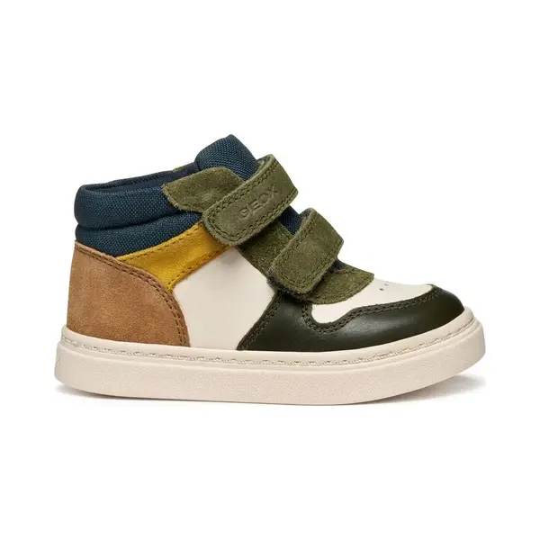 Geox Baby-Jungen B Nashik Boy Sneaker, Lt Ivory/Dk Green, 23 Eu thumbnail