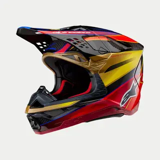 Alpinestars Supertech M10 Era Ece 22.06 Helm Gold Yellow Rio Red Glossy