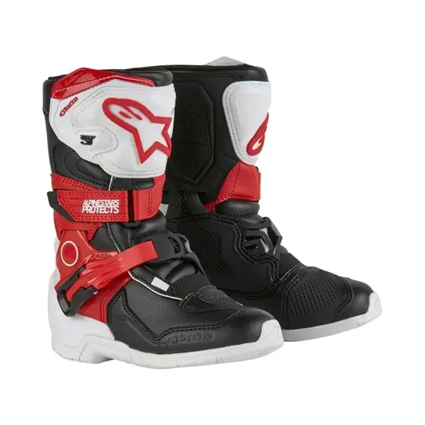 Alpinestars Tech 3S Youth Schoenen Wit Zwart Licht Rood - Maat 7 - Laars thumbnail