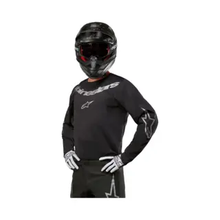 Alpinestars Fluid Graphite Jersey 2024 Black Silver, Size, M