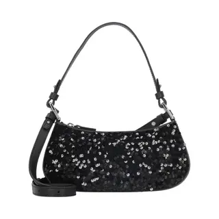 Coccinelle Merveille Paillettes Mini Bag Noir/Noir
