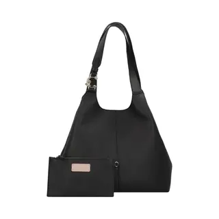 Coccinelle Leren Schoudertas C-Easy Shopper Noir Zwart