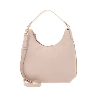 Coccinelle Leren Schoudertas Rebekka Handbag Grained Leather Rosette Beige