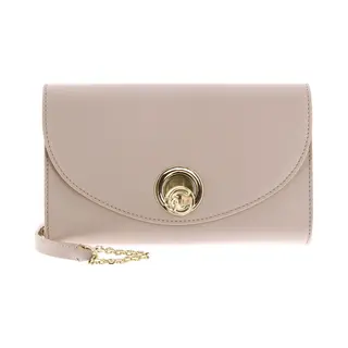 Coccinelle Leren Schoudertas Nikla Smooth Handbag Smooth Leather Rosette Beige