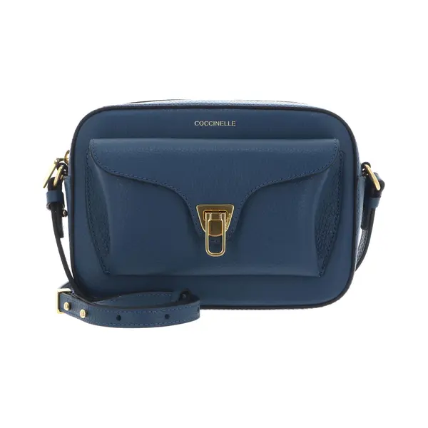 Coccinelle Leren Schoudertas Beat Soft Crossbody Bag Deep Blue Blauw thumbnail