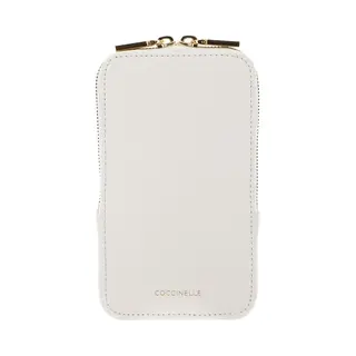 Coccinelle Leder Handytasche Flor Hi-Tech Phone Bag Pearl Creme
