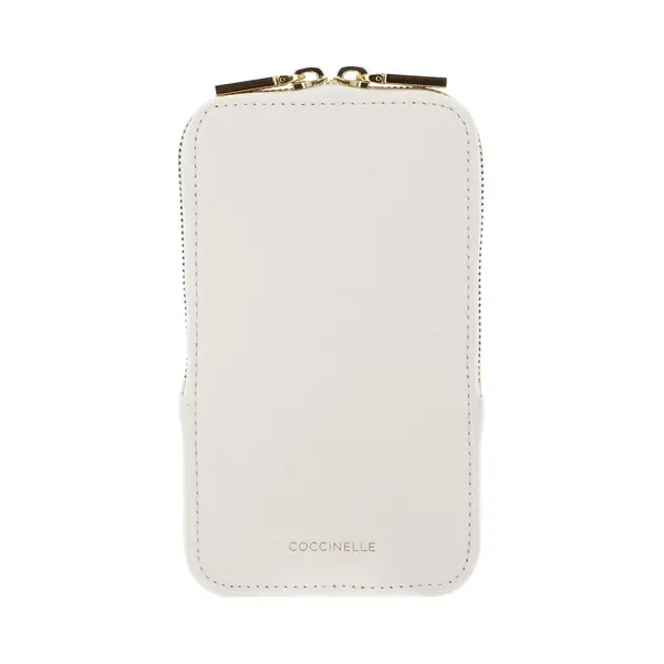 Coccinelle Leder Handytasche Flor Hi-Tech Phone Bag Pearl Creme thumbnail