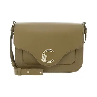 Coccinelle Leren Schoudertas C-Me Crossbody Bag Seagrass Kaki