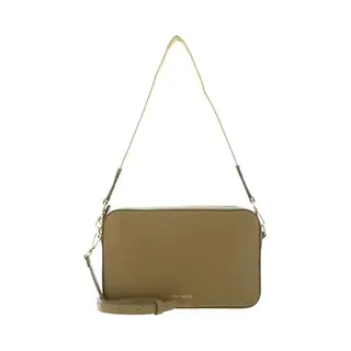 Coccinelle Leren Schoudertas Tebe Mini Bag Grained Leather Seagrass Kaki