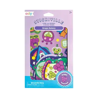 Ooly - Stickiville Stickers, Galaxy Grapes - Scented (2 Sheets & 6 Die-Cut)