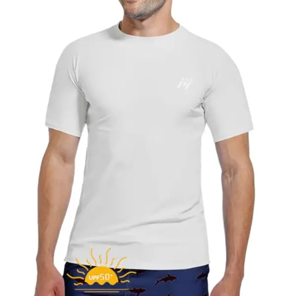 Meetwee Herren Rash Guard Rash Vest Männer Langarm/Kurzarm Uv Schutz T-Shirt Tops Upf 50+ Schnelltrocknend Für Schwimmen Surfen Wassersport thumbnail