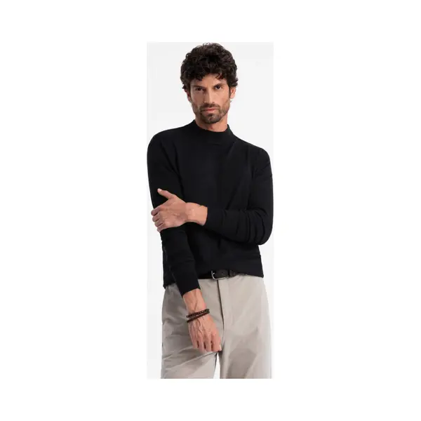 Ombre - Heren Sweater - Half Turtleneck - Zwart Black - Italianstyle thumbnail