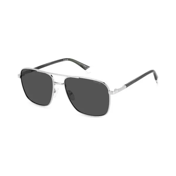 Polaroid Man Polaroid Pld 4128/S/X 010/M9 Sunglasses Metal Silver Grey Pilot Polarized thumbnail