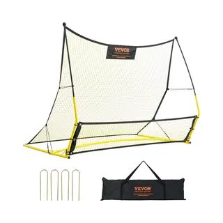 Vevor 2 In 1 Fußball Rebound Doppelte Netze Tragbares Prellwand Fußball 25, 4 X 25, 4mm, Rebounder Fußball Eisenrohr & Pe-Netz Kinder & Jugendliche
