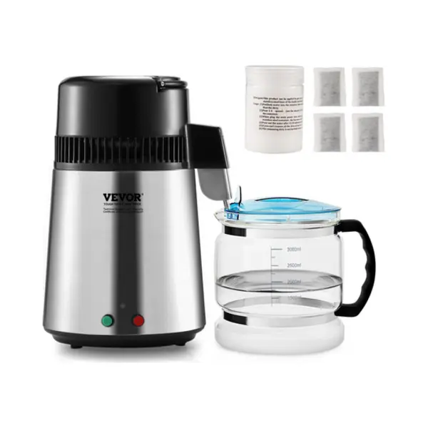 Vevor 24liter/dag Liter Water Destillatie Machine Roestvrij Staal Hoge Efficiency Kraan Zuivering Thuis thumbnail