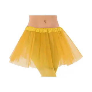 Dames Verkleed Rokje/tutu - Tule Stof Met Elastiek - Geel - One Size
