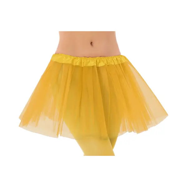 Dames Verkleed Rokje/tutu - Tule Stof Met Elastiek - Geel - One Size thumbnail