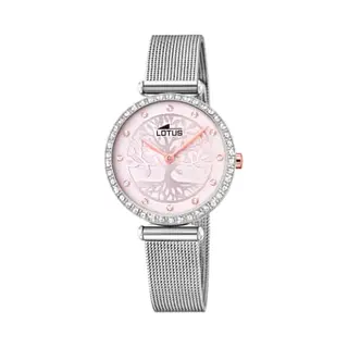 Lotus Damen Uhr Analog Aus Edelstahl 316L Silber - Quarzwerk - Mineralglas Hochresistent - 5 Atm Wasserdicht 18709/2 - Trendy