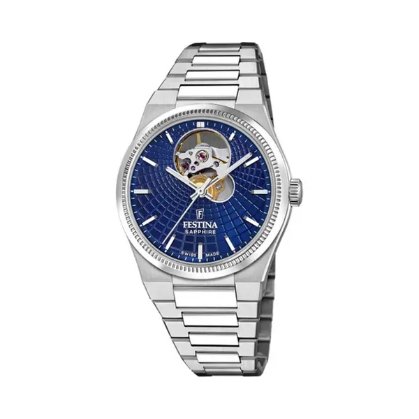 Festina Swiss Made Rivé Open Heart Automatic (35mm) Blue Dial/Stainless Steel Bracelet F20054/5 thumbnail