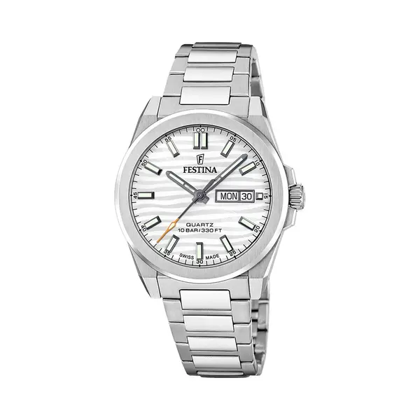 Festina Swiss Made Herrenuhr Analog - Edelstahl 316L Silber - Quarzwerk - Datum - Saphirglas Widerstandsfähig - Wasserdicht 10 Atm - F20073/1 Classic thumbnail