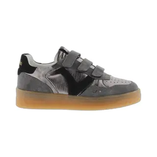 Victoria 1257141 Lage Sneakers Van Metaal En Lederen Korst En Krassen En Karamelzool Voor Dames, Zwart, 37 Eu
