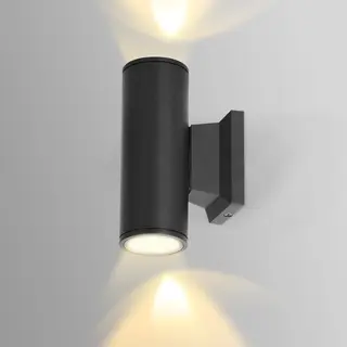 Aigostar Led Wandleuchte GU10 Aluminium Up Down Außenwandleuchte Wasserdicht Außenleuchte Außenlampe Wandspot Für Innen Und Außen, Schwarz
