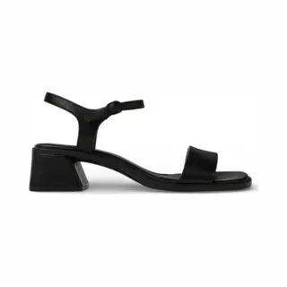 Campervoor Vrouwen. K201914-001 Kora Leren Sandalen Zwart (38), Leer, 3 Tot 5 Cm, Gesp, Casual, Feest, Klassiek