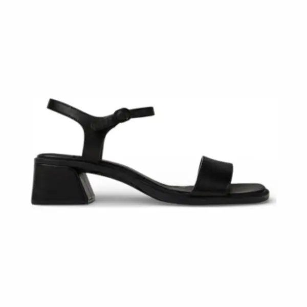 Campervoor Vrouwen. K201914-001 Kora Leren Sandalen Zwart (38), Leer, 3 Tot 5 Cm, Gesp, Casual, Feest, Klassiek thumbnail