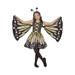Fiestas Guirca Verkleed Dierenpak Vlinder - Geel/zwart - 2-delig - Carnaval Kostuum - Voor Kinderen 122/134
