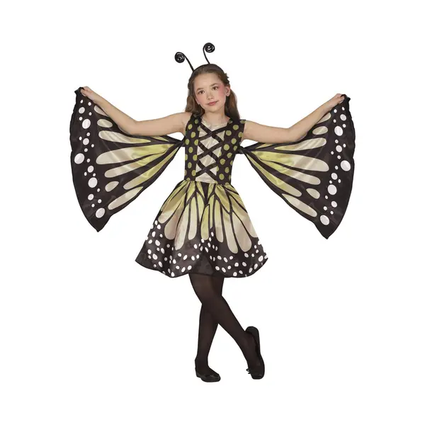 Fiestas Guirca Verkleed Dierenpak Vlinder - Geel/zwart - 2-delig - Carnaval Kostuum - Voor Kinderen 122/134 thumbnail