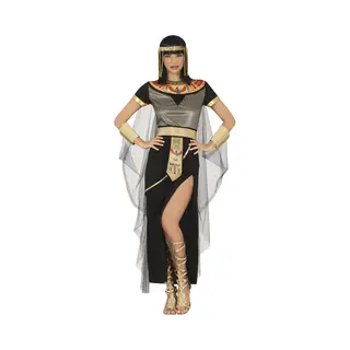Fiestas Guirca Magnificent Egyptian Goddess Fancy Dress Women - Sexy Cleopatra Dress Black & Gold - Egyptian Queen Fancy Dress Costumes For Women Size
