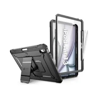 Supcase Hoes Met Screen Protector Geschikt Voor IPad Air 6 M3 / M2 - 13 Inch 2025 / 2024 - Zwart