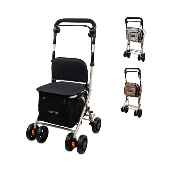Mobiclinic®, Rollator, Coliseo, Mit Großer Einkaufstasche Und Sitz, 21 L, Faltbar Leicht, Einkaufswagen, Doppeltes Bremssystem, 4 Räder, Aus Stahl, thumbnail
