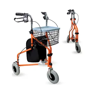 Mobiclinic Caleta - Rollator - Rollator Met 3 Wielen - Met Mandje - Vergrendelbare Remmen - Looprek Met Wielen - Stoel En Rugleuning - Opvouwbare En