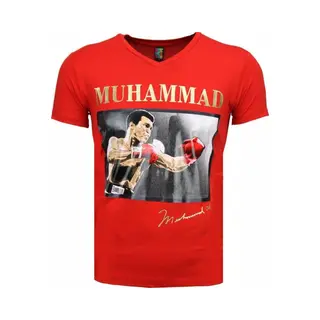 Local Fanatic T-shirt - Muhammad Ali Glossy Print - Rood